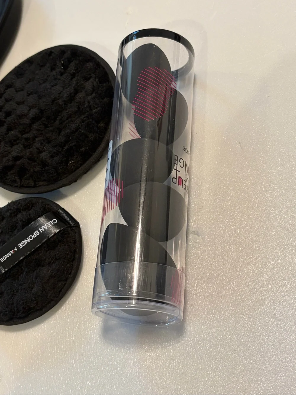 MAANGE 49 Pc Makeup Brush Set w/Bag, Sponges, Powder Puffs & Brush Cleaner Black